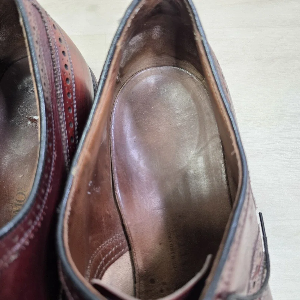 Allen Edmonds McAllister Wingtip Oxford Men Size 12 D Burgundy Brogue Shoes READ